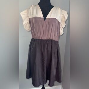 YA LOS ANGELES, Color Block Mini Dress with Ruffled Sleeves, Size Large